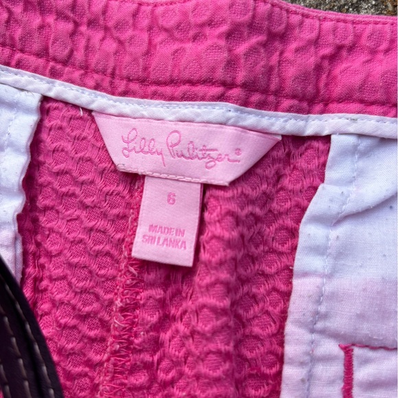 Lilly Pulitzer Vibrant Textured Pink Shorts size 6 - Picture 2 of 5
